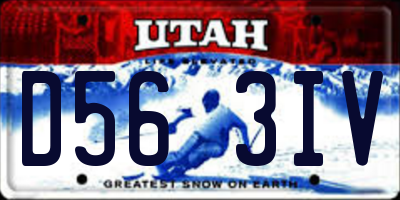 UT license plate D563IV