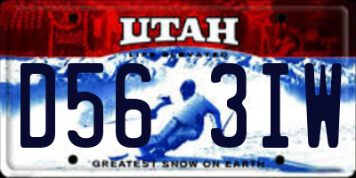 UT license plate D563IW