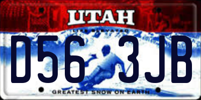 UT license plate D563JB