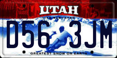 UT license plate D563JM