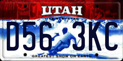 UT license plate D563KC