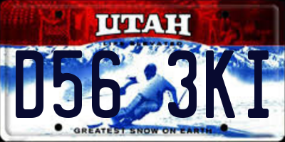 UT license plate D563KI