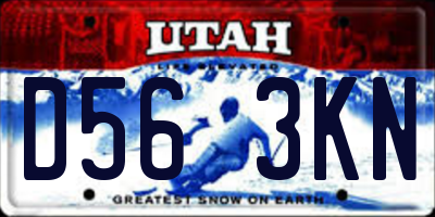 UT license plate D563KN