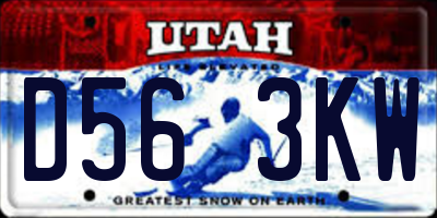 UT license plate D563KW