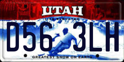 UT license plate D563LH
