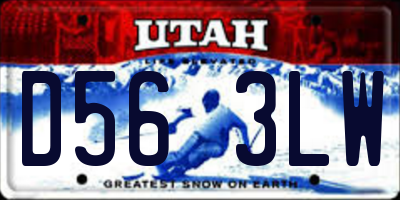 UT license plate D563LW