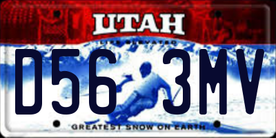 UT license plate D563MV
