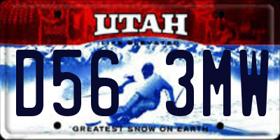 UT license plate D563MW