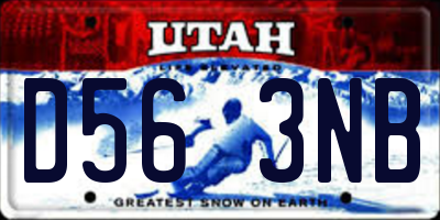 UT license plate D563NB