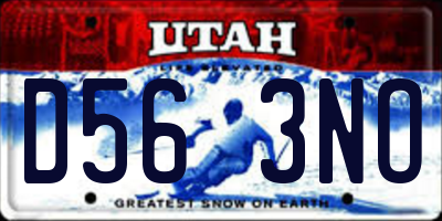 UT license plate D563NO