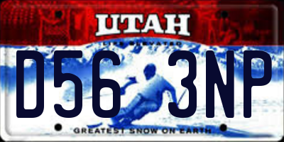UT license plate D563NP