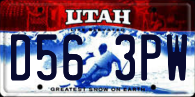 UT license plate D563PW