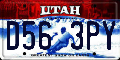 UT license plate D563PY