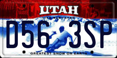 UT license plate D563SP