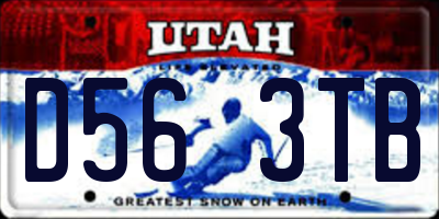 UT license plate D563TB