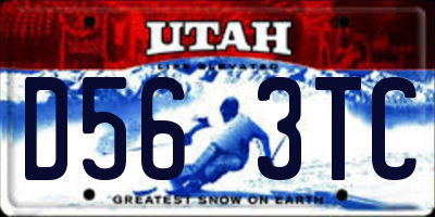 UT license plate D563TC