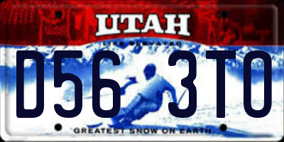 UT license plate D563TO