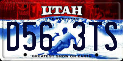 UT license plate D563TS