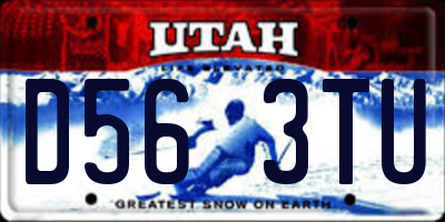 UT license plate D563TU