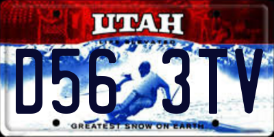 UT license plate D563TV