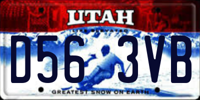 UT license plate D563VB