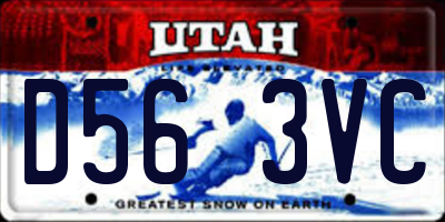 UT license plate D563VC