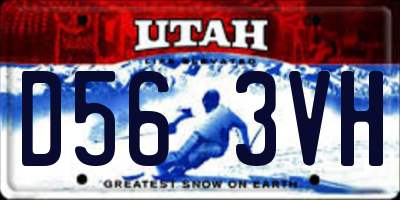 UT license plate D563VH