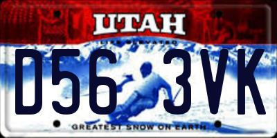 UT license plate D563VK