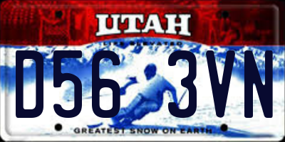 UT license plate D563VN