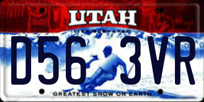 UT license plate D563VR