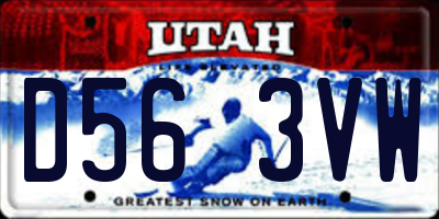 UT license plate D563VW