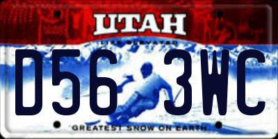 UT license plate D563WC