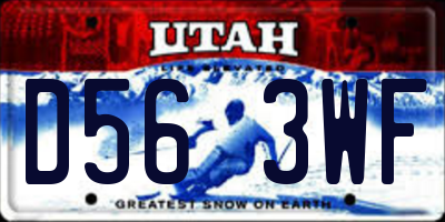 UT license plate D563WF