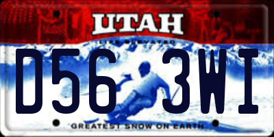 UT license plate D563WI