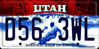 UT license plate D563WL