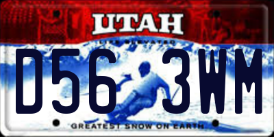 UT license plate D563WM