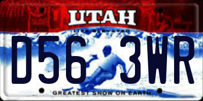 UT license plate D563WR