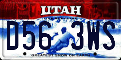 UT license plate D563WS