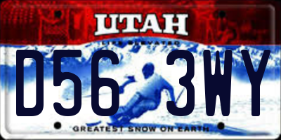 UT license plate D563WY