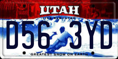 UT license plate D563YD