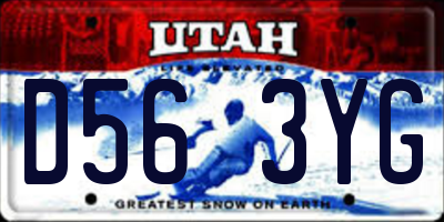 UT license plate D563YG