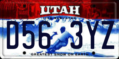 UT license plate D563YZ