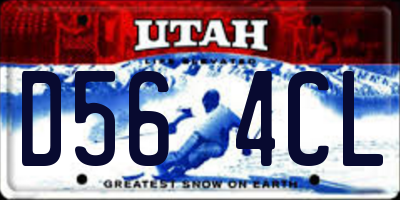 UT license plate D564CL