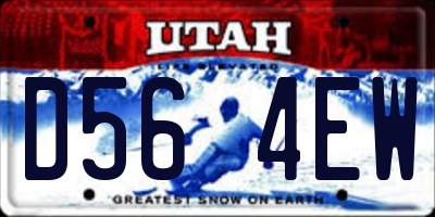 UT license plate D564EW