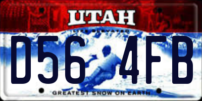 UT license plate D564FB