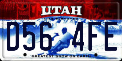 UT license plate D564FE