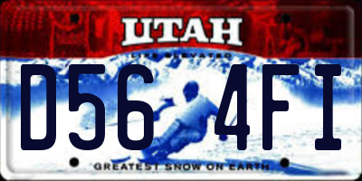 UT license plate D564FI