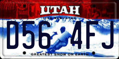 UT license plate D564FJ