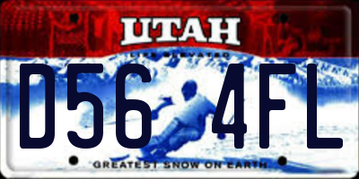 UT license plate D564FL