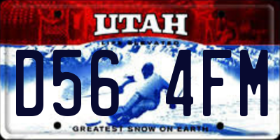UT license plate D564FM